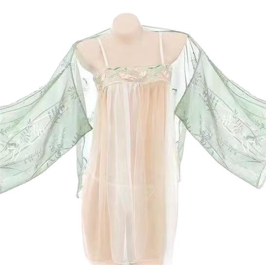 Sexy Underwear Hanfu Retro Nightdress Sexy Underwear Women's Belly Pocket Abstinence System Free Mood Pajamas Set