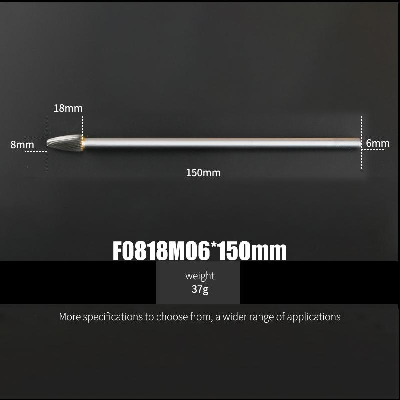 150mm Length 1Pcs Tungsten Carbide Rotary Files Woodworking Plastic Metal Iron Aluminum Stainless Steel Milling Cutter