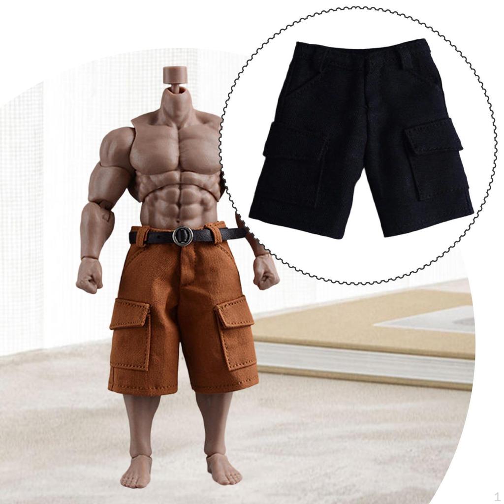 Action Figure Short Pants Dress Wearable Doll Costume Muscular Male for 1:9 1:12 Scale