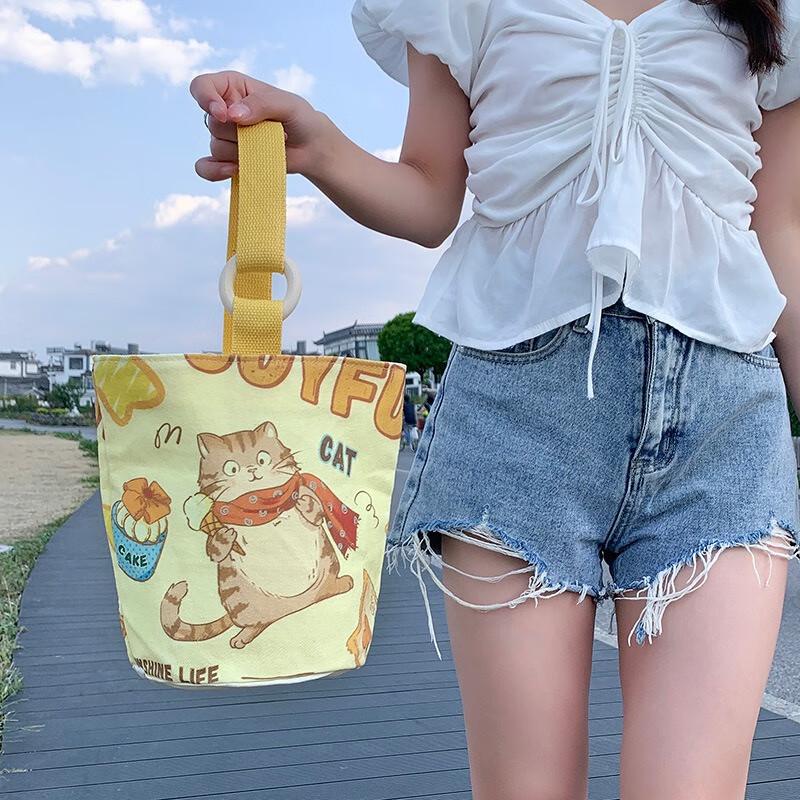 Хлопковая сумка-шоппер  Счастливый Кот-Звезда  2 шт.