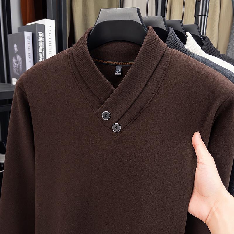 Men s Thickened Warm Hoodie with Scarf Collar - Comfortable, Versatile, Anti-Pilling & Static-Resistant for Autumn and Winter XL (130-145 kg)