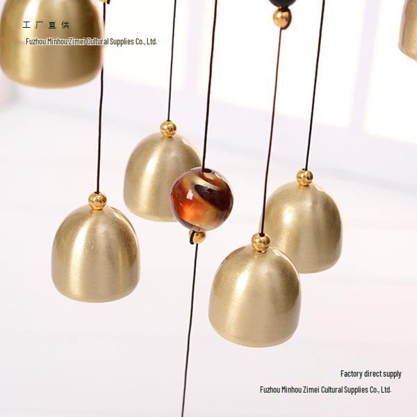 Retro Kupfer Windspiel Segenswunsch - Glatte Fahrt Verzierung für Tür, Fenster oder Geschenk