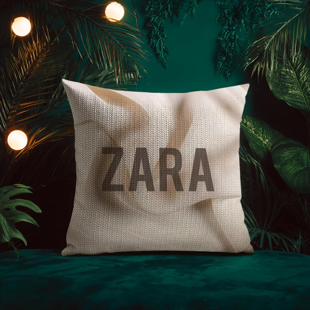 Fast Fashion Elegant Design ZARAA Cushion Cover Silky elegant Comfort Sofa Bed Invisible zipper Beach pillowcase