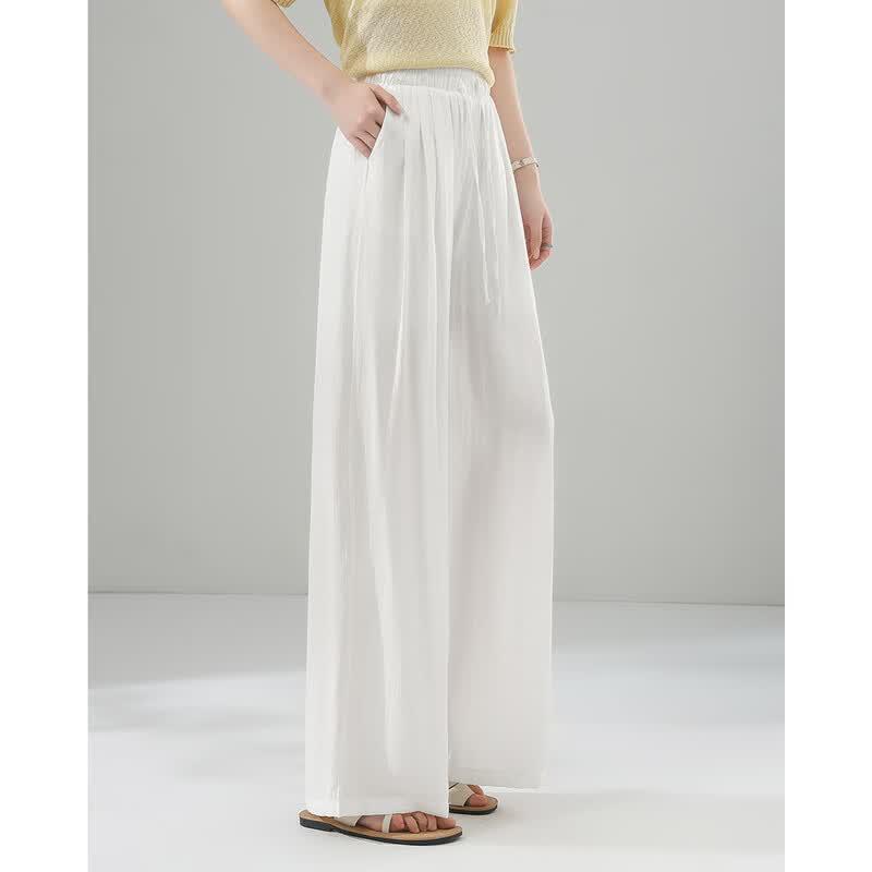 TERRE BLEUE Women's Linen Blend Straight Leg Pants