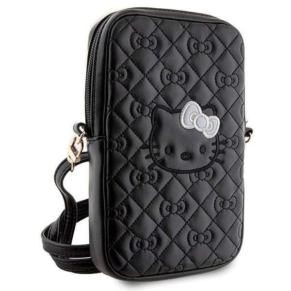 Hello Kitty Handtasche HKPBPEKHBPKschwarz/schwarz Gesteppte Schleifen Riemen