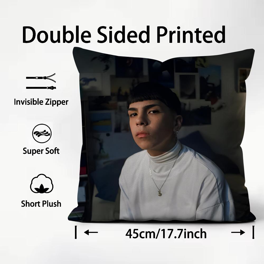 MMilo JJ Rapper Cushion Cover Plush Fabric Soft DoubleSided Printed Sofa Warm Winter Home Child Gift Pillow Case