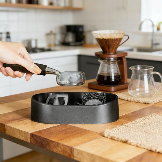 Sada na čištění kávového portafiltru Kávové portafiltry Tuhé čisticí nástroje se záchytnou miskou na kávovou sedlinu Čisticí kartáč Sada pro údržbu pro 51/53/58mm