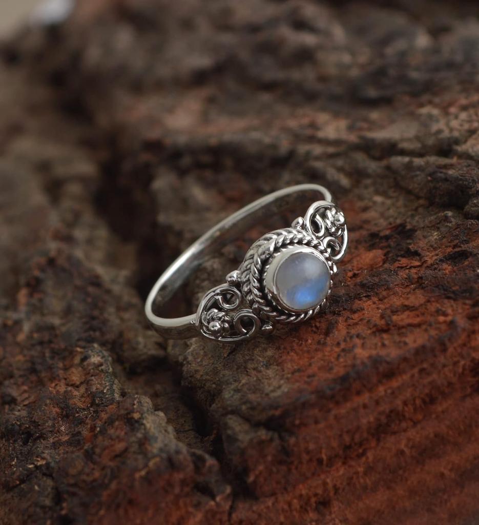 Solid 925 Sterling Silver Ring, Labradorite Gemstone Ring, Bohemian Ring, Statement Ring, Gift For her