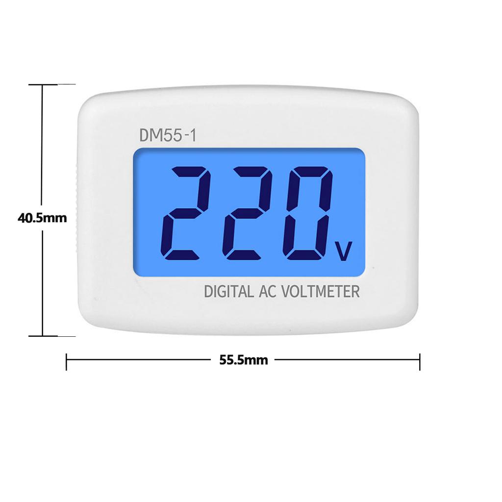 DM55-1 Digital Voltmeter EU US Plug Volt Meter Socket Voltage Tester LCD Display Voltage Meter 110V 220V Wall Flat Voltage Meter