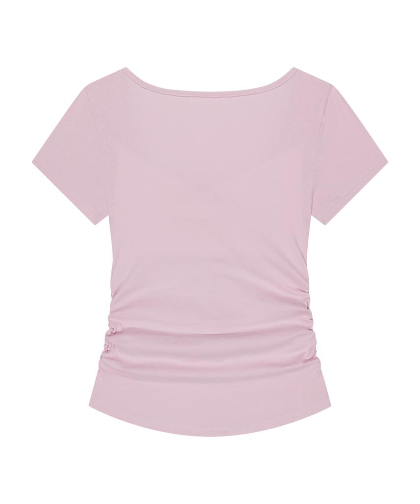 ILLIGO Layered Ribbon Tie T-Shirt Pink