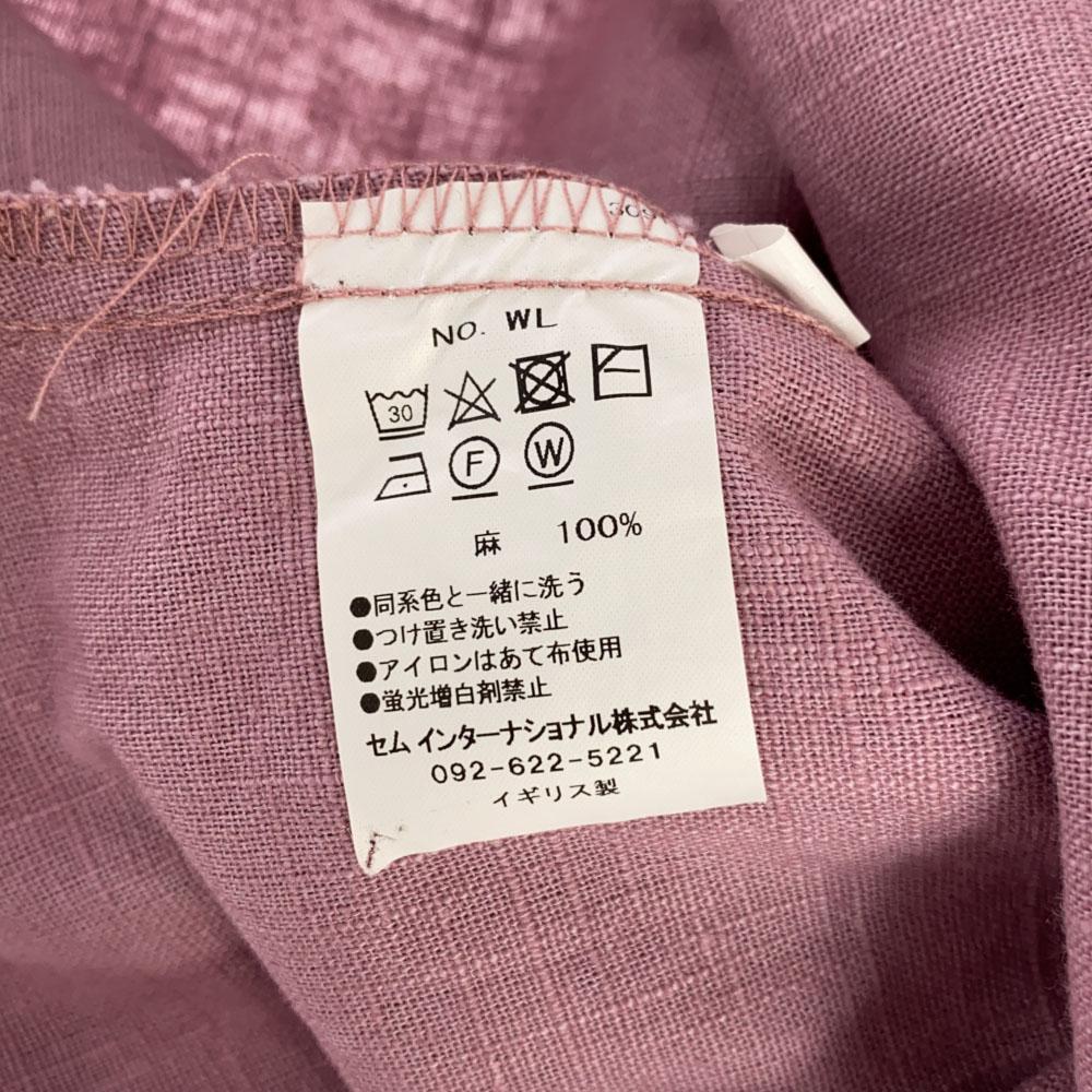 Regency Works British Linen Short Sleeve Shirt Long Dress L Purple Women Used