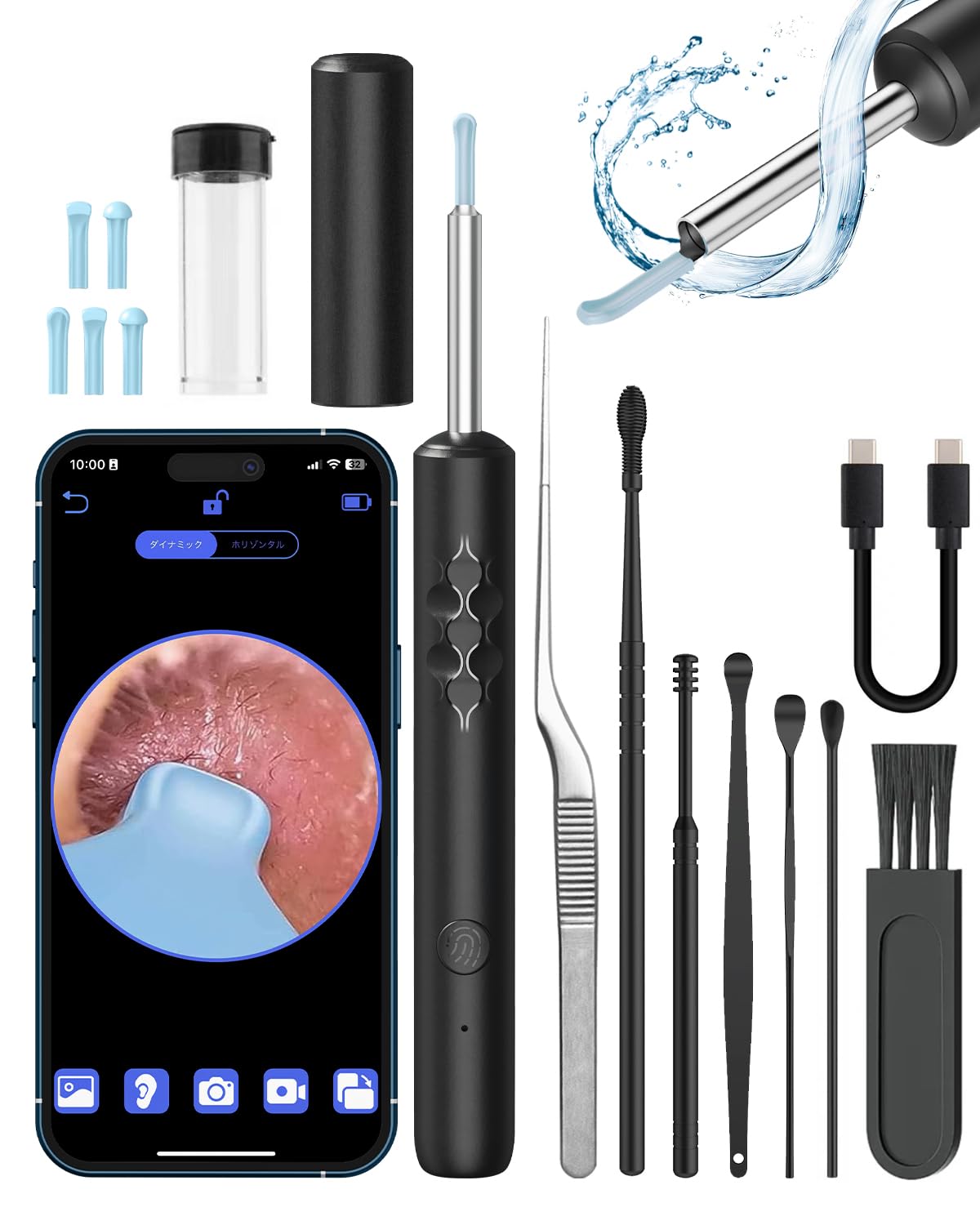 

New for Pousutong Wireless Earpick with 5MP Flip Recording and Photo Earpick Ear Earwax Visual Ear Dedicated Compatible with iPhone Radio Law Japanese