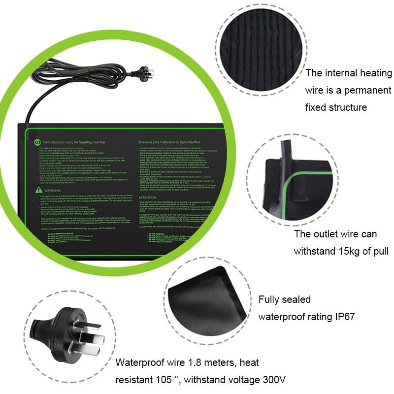 New Seedling Heating Mat Waterproof Plant Seed Germination Propagation Clone Starter Pad Plant Propagation AC220V 60x30cm