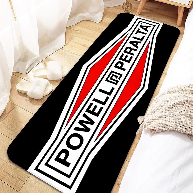 Skateboard P-Powells Wing Skull P-Peraltas Door Mat Entrance Non-slip Washable Kitchen Carpet Living Room Hallway Rugs Bathroom