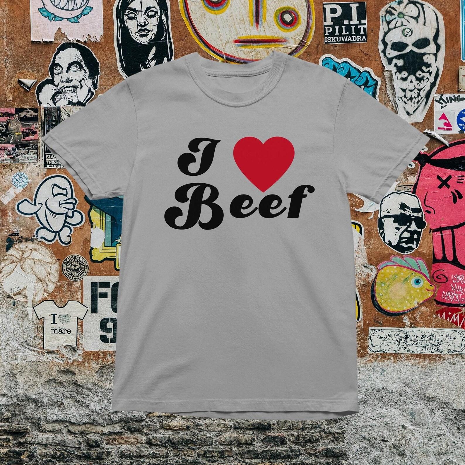 I Heart Beef T-Shirt | Funny Y2K Graphic Tee 4XL