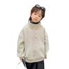 Children's Thick Coral Fleece Pullover Hoodie with Stand-up Collar for Autumn/Winter