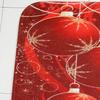 3 In 1 Christmas Ball Pattern Bathroom Mat Set Antiskid Washroom Carpet Mat Toilet Seat Lid Cover (Red)