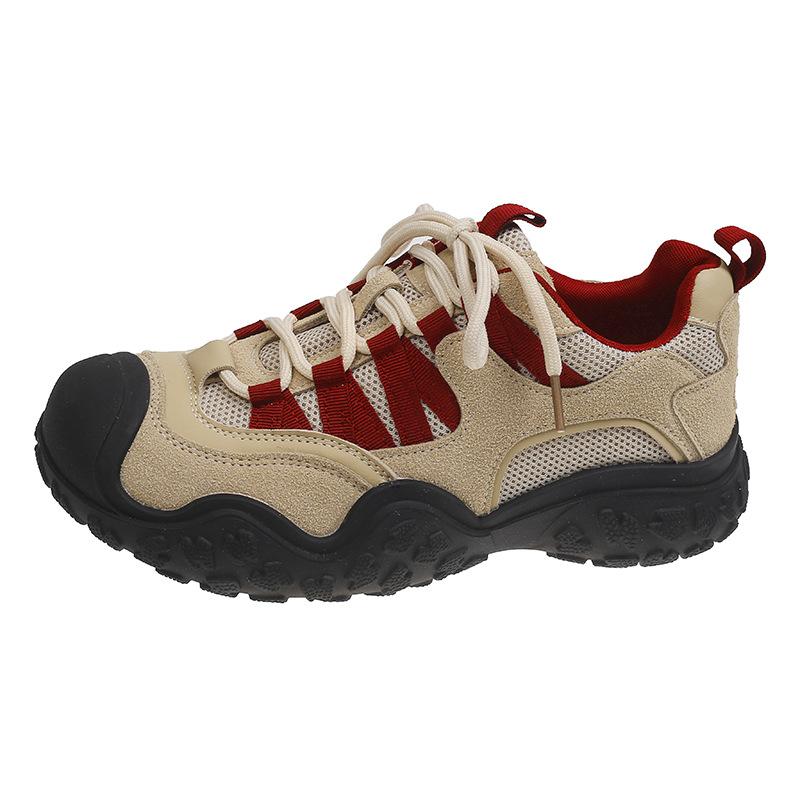 Black dad shoes American retro ugly cute hiking shoes women's 2025 popular breathable thick-soled lightweight non-slip sneakers