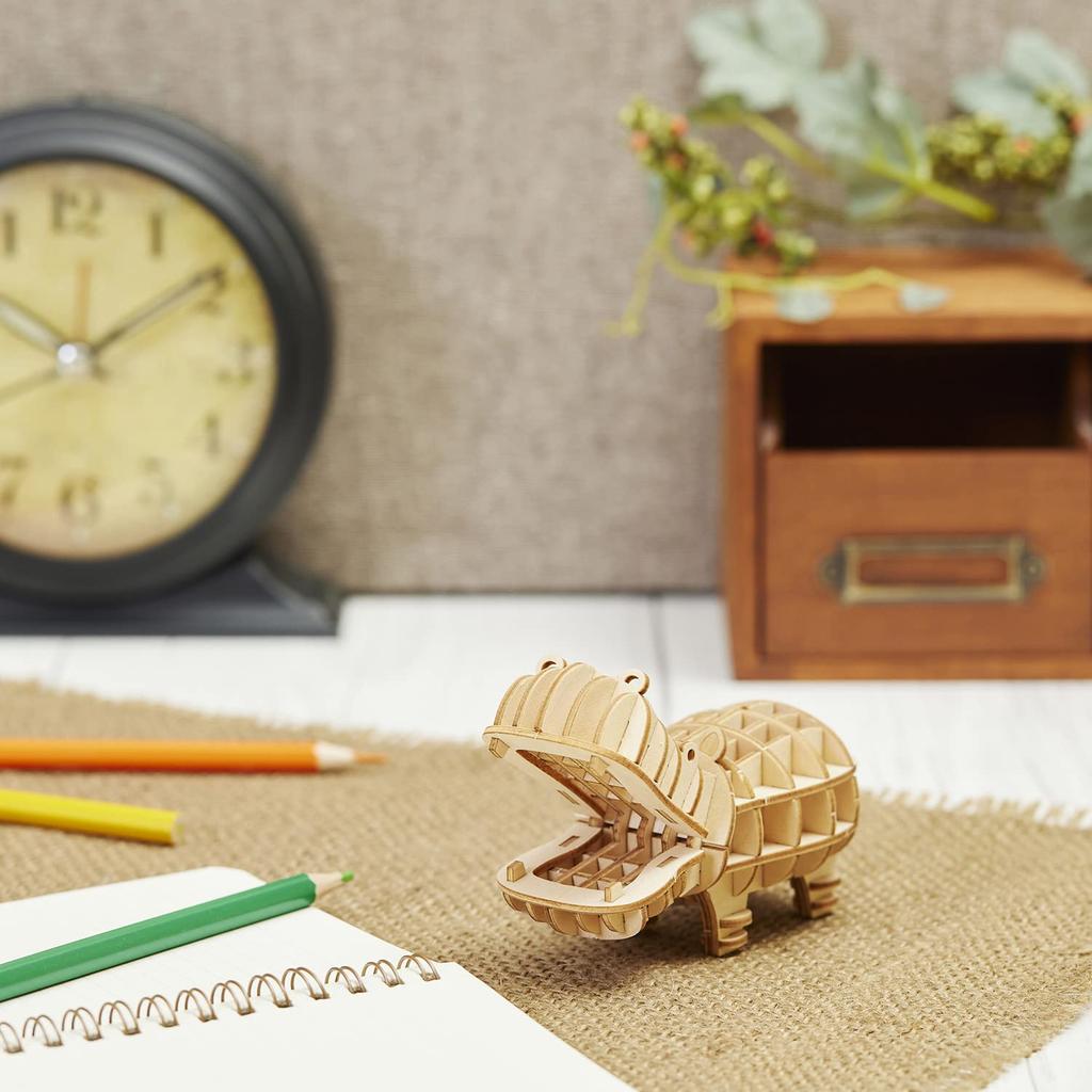 Hippo A Wooden 3D Puzzle DIY Craft Kit That Can Be Enjoyed by Elementary School Children To Adults An Educational Toy for Boys and Girls A Wooden