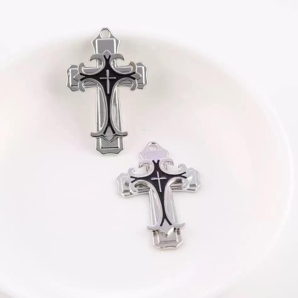 Abalorios de Cruz de Aleación y Accesorios para Llaveros para Joyería DIY