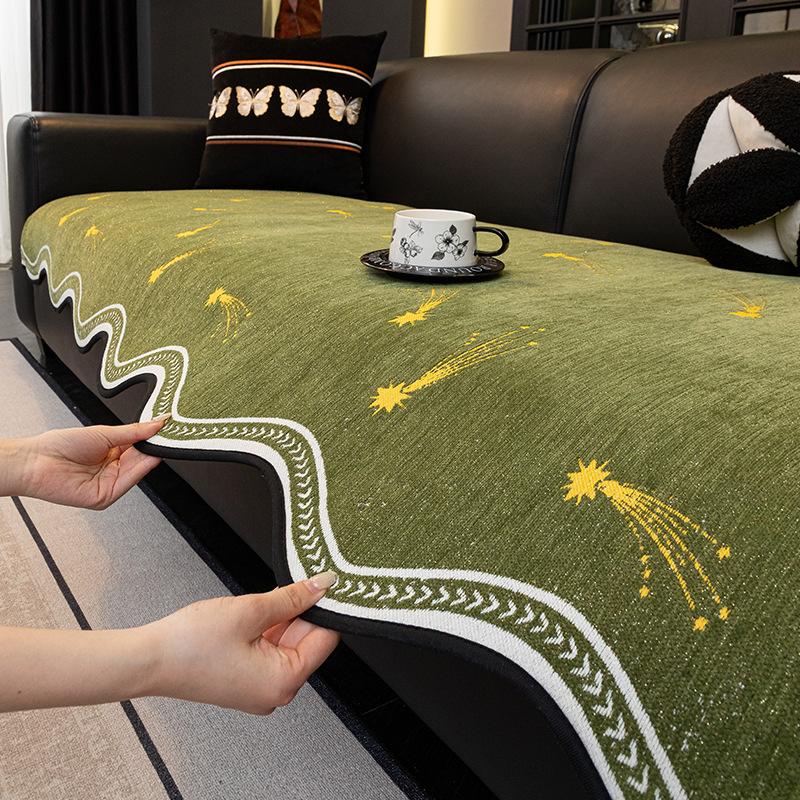 Special-Shaped Solid Color Sofa Cover Pad Light Luxury High Sense  New One-Piece Combination Sofa Cover Cover Cloth