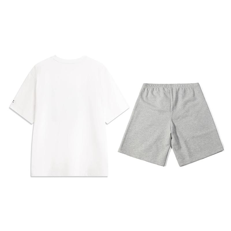 Li-Ning Fashionable Comfortable Short Sleeve T-Shirt And Casual Sports Set Unisex Tops, Bottoms AHSV291-1+YKSV131-1