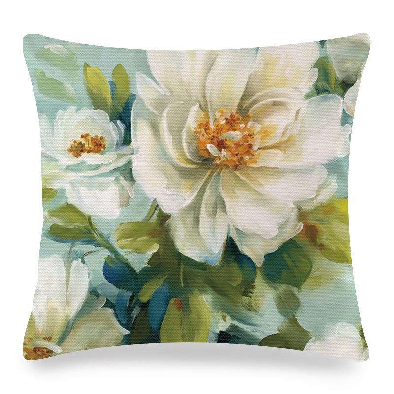 Watercolor Roses and Butterflies Digital Printing Short Plush Pillow Covers for Car Sofa Office Cushion Cover Home Goods