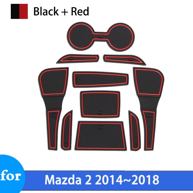 Rutschfeste Autoschlitzmatte für Mazda 2 Mazda2 DJ DL Demio 2014 2015 2016 2017 2018 Anti-Rutsch-Gummimatten Türnut Autozubehör