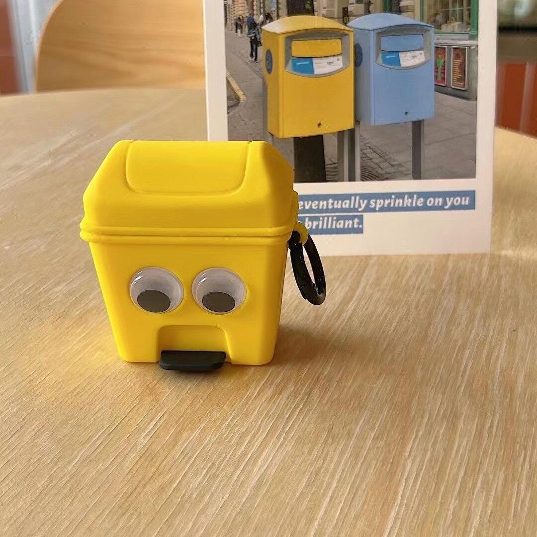 

3D мусорный бак с большими глазами чехол для Airpods Pro 2, мягкий силиконовый защитный чехол для наушников Airpods Pro Чехол для мужчин, мальчиков и детей airpods pro 2 2022