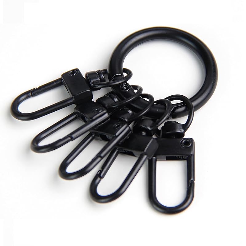 

[AMUU] eggplant set of 5 rotating hook 360 degree rotation accessories Metal fittings One-touch type key ring and round shape carabiner key ring