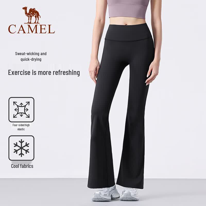 CAMEL Women's Flared High-Waist Quick-Dry Fitness Pants
