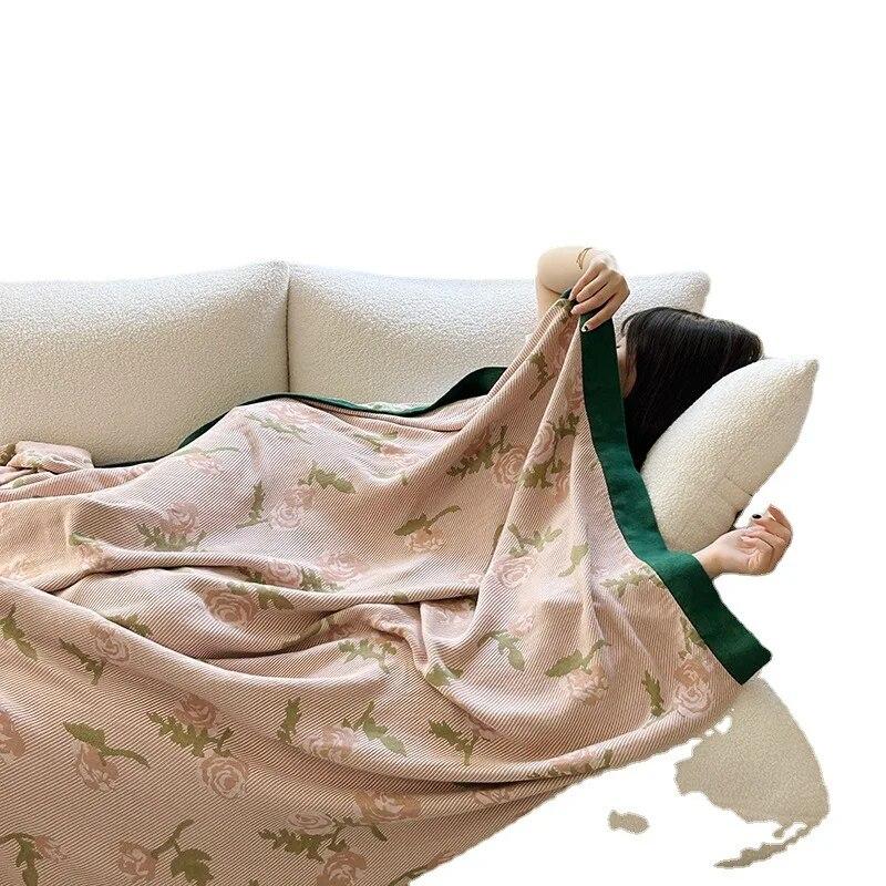 Kaufe Handtuchdecke, Sommer-Steppdecke, doppellagige Gaze-Decke aus Bambus-Baumwolle,  Sommer-Bambusfaser, kaltes Gefhl, dnne Decke zum Preis ab 33 | Joom