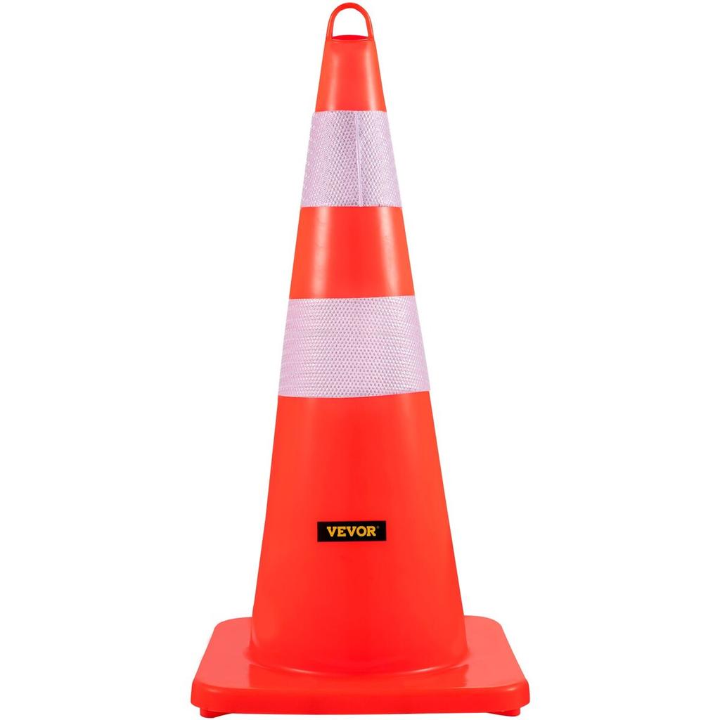 Safety Cones Traffic Cones 12 x 28" Orange Reflective Collars Road Cones