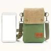 Women's Canvas Crossbody Phone Bag Color Block Triple Layer for Stylish Mobility