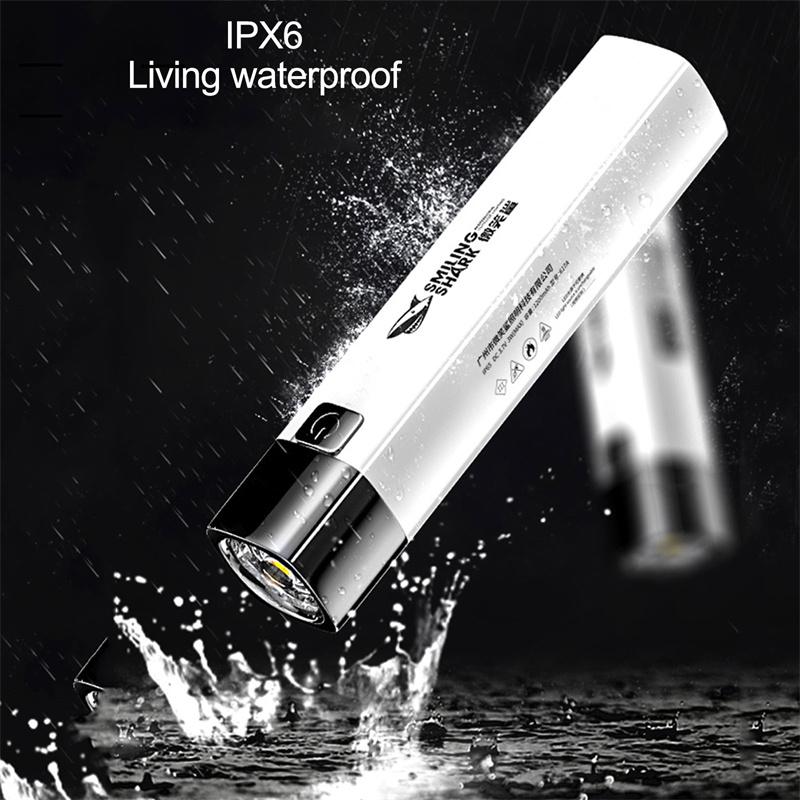 Portable Usb Glare Rechargeable Flashlight Waterproof Power Used Torch