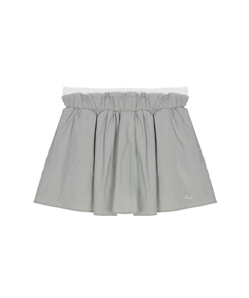 Nigaennikol Mini Layered Skirt Pants_Gray