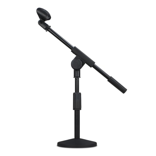 Asdays Desktop Microphone Stand, Straight Microphone Arm for Condenser Microphones, Adjustable Height and Angle, Black