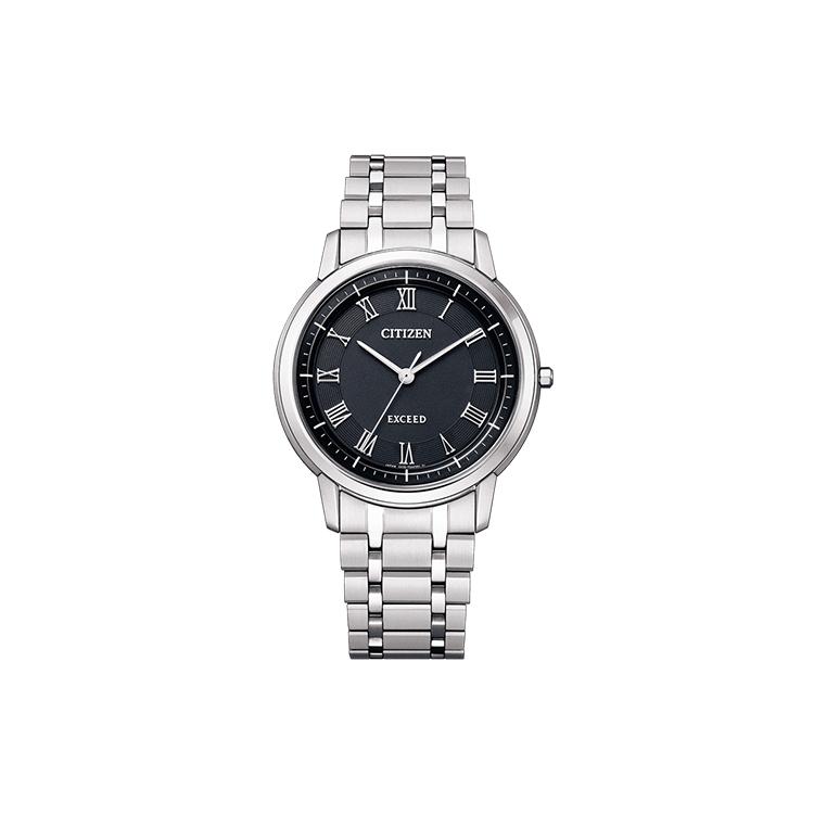 CITIZEN Exceed Light Powered Quartz Movement Titanium Strap Watch Unisex Black Dial AR4000-63E Black Dial