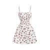 Europe, America 2026 summer new temperament vacation flower print pleated design suspender dress