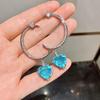 Jewelry Simulation Blue Paraiba Heart Earrings Set Heart Main Stone 12 * 12