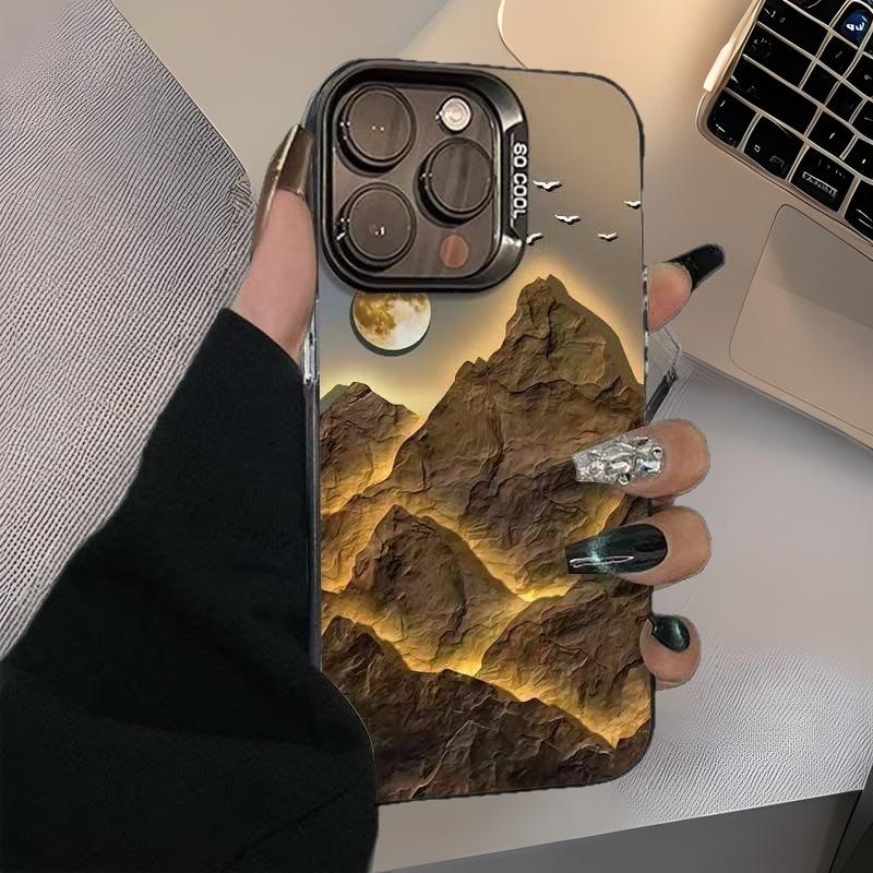 Golden Mountains Suitable for Apple 17Promax mobile phone case iPhone16/15ins14 text 13 electroplating case