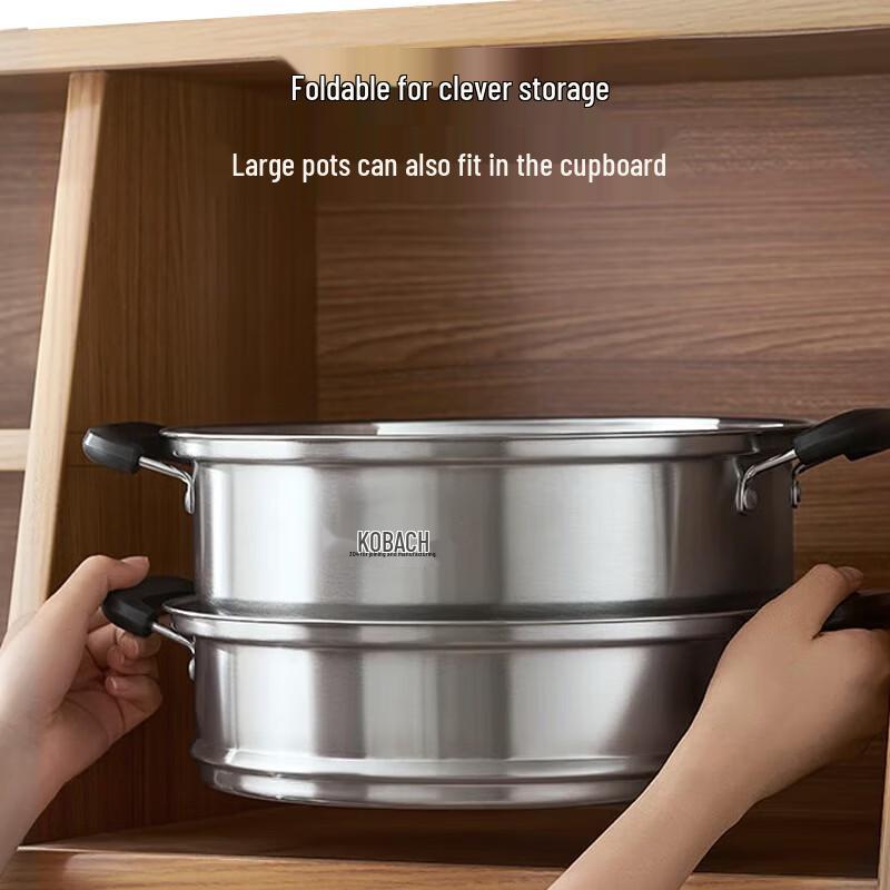 Kobach 304 Stainless Steel 3-Layer Steamer Pot