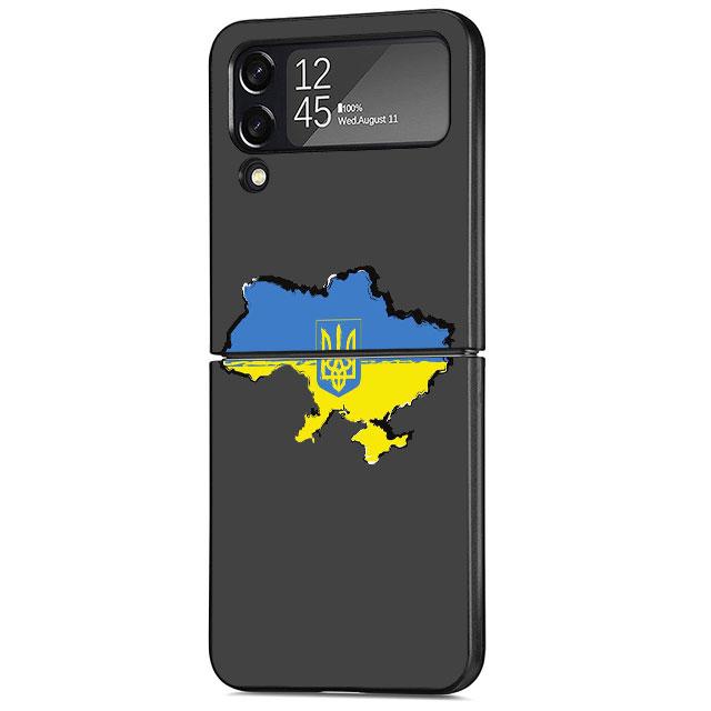Ukraine Flag Cell Case For Samsung Galaxy Z Flip 3 5G 4 Fashion Z Flip3 Luxury Black Hard Back Phone Coque Cover