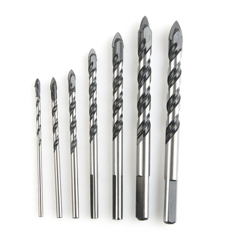 7PCS Cross Hex Tile Bits Glass Drill Bit Ceramic Concrete Hole Opener Alloy With 4 Cutting Edges 3/4/5/6/8/10/12 Mm