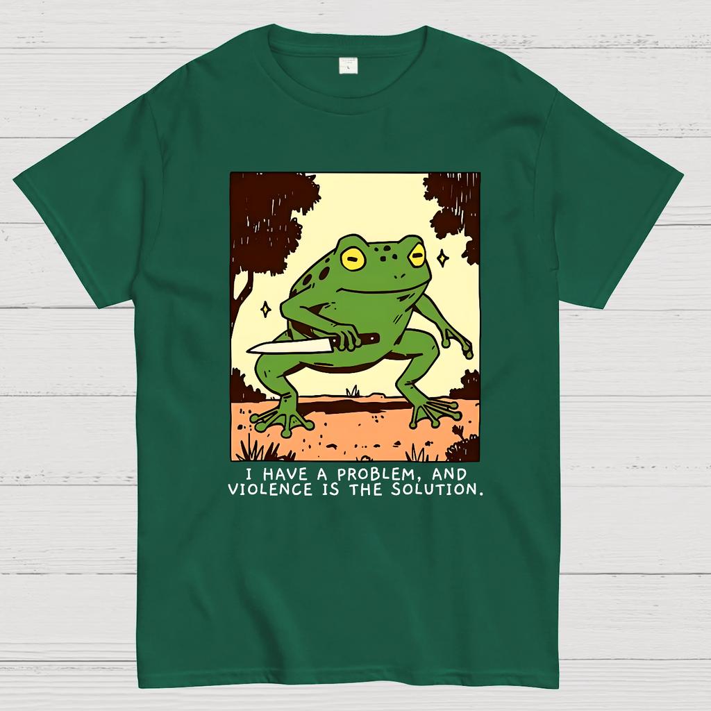 Frog Violence Cotton Summer Casual Cool Loose T-Shirt