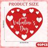 40Pcs Happy Valentine's Day Paper Plates Red Heart Shape Disposable Plates Decorative Dinner Dessert Plates for Wedding Anniversary Birthday Party