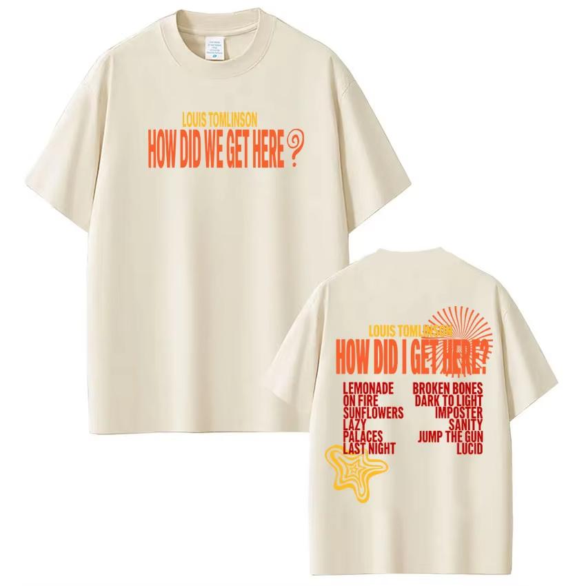T-shirt Imprimé Tournée Louis Tomlinson How Did I Get Here Hommes Femmes Harajuku T-shirt Décontracté 100% Coton Esthétique T-shirts