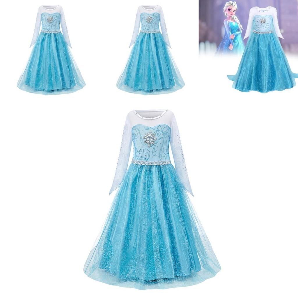 Elsa Princess Dress For Girls Halloween Costume Kids Fairy Tale Dress