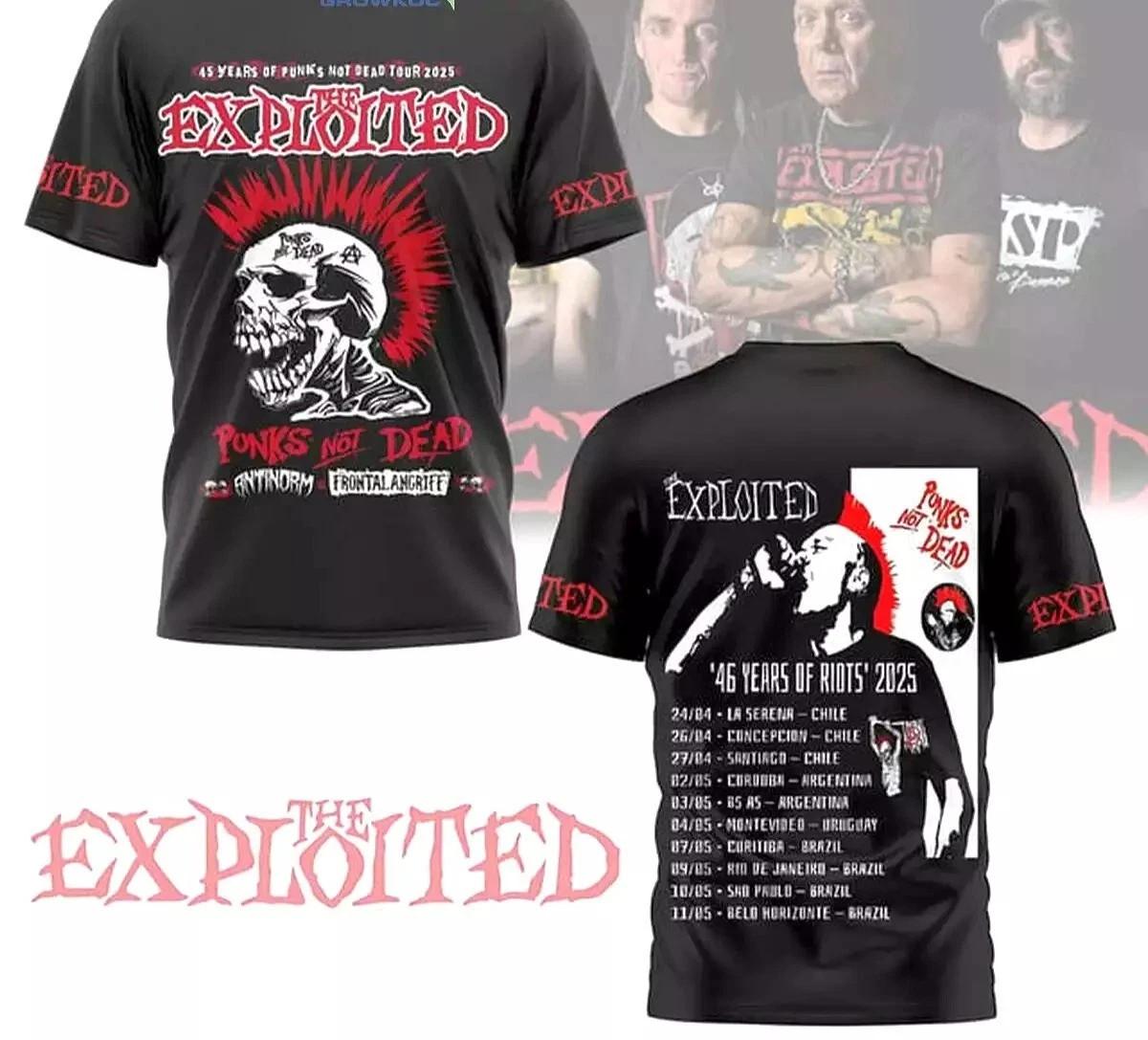 The Exploited 46 Years Of Riots 2026 The Schedule Of Greatness 3D T-Shirt XXL