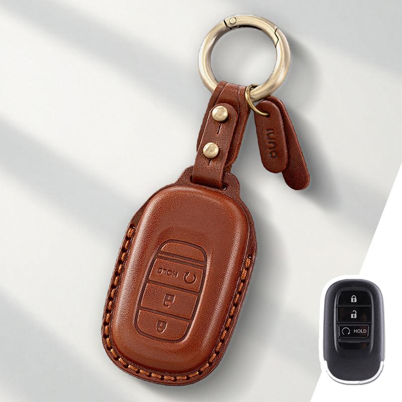 Genuine Leather Protector for CR-V HR-V Civic Accord Pilot Key Case Cover Fob